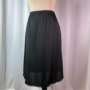 Vintage Black Half Skirt Slip Women’s Sz S Black Nylon 1/2 Slip Shadowline